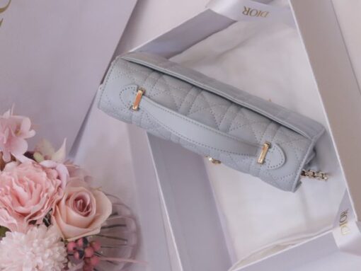 Dior Woc Super Premium Women’s Handbag Gray Rose Gold Plated Lock 21×11.5×4.5cm - Image 6