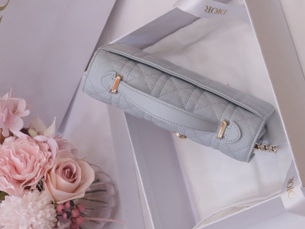 Dior Woc Super Premium Women’s Handbag Gray Rose Gold Plated Lock 21×11.5×4.5cm - Image 6