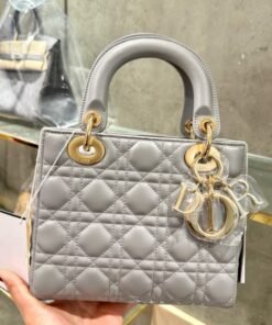Alternative view of Dior Lady Women’s Handbag Rep 11 Gray Sheepskin 20cm