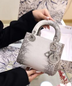 Alternative view of Dior Lady Women’s Replica 1 1 Lizard Leather Handbag 17cm