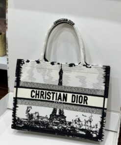 Dior Book Tote Women’s Super Handbag Eiffel Tower Pattern 36.5cm