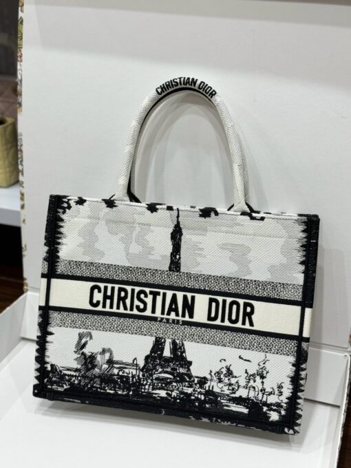 Dior Book Tote Women’s Super Handbag Eiffel Tower Pattern 36.5cm