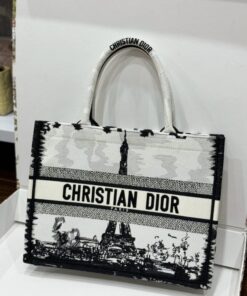 Alternative view of Dior Book Tote Women’s Super Handbag Eiffel Tower Pattern 36.5cm