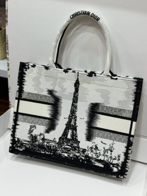 Dior Book Tote Women’s Super Handbag Eiffel Tower Pattern 36.5cm - Image 3