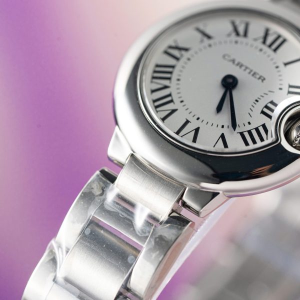 Cartier Ballon Bleu Women’s Replica Watch Swiss Quartz Movement Metal Strap 28mm - Image 4