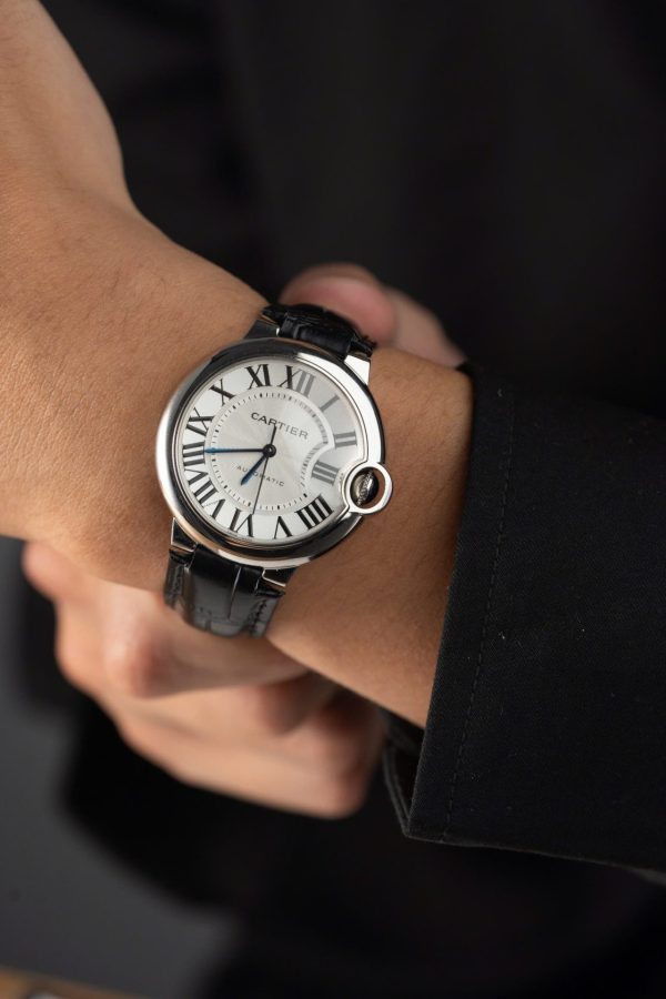 Cartier Ballon Bleu Replica 1:1 Watch White Dial Leather Strap 36mm - Image 7