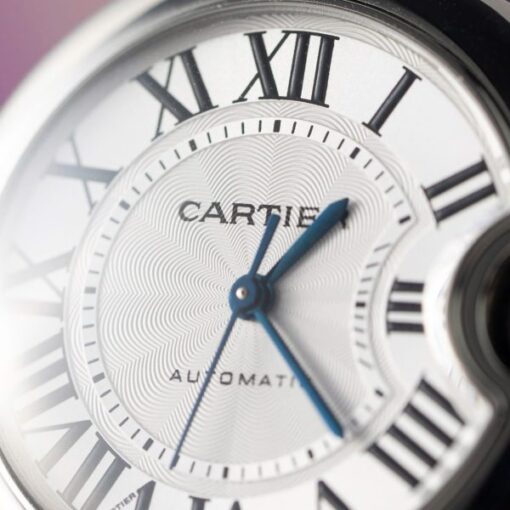 Cartier Ballon Bleu Replica 1:1 Watch White Dial Leather Strap 36mm - Image 5