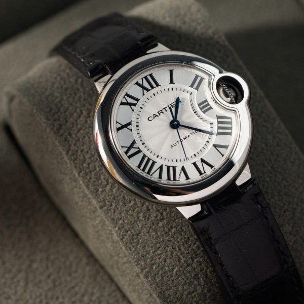 Cartier Ballon Bleu Replica 1:1 Watch White Dial Leather Strap 36mm - Image 3