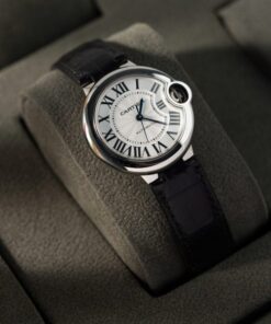 Alternative view of Cartier Ballon Bleu Replica 1:1 Watch White Dial Leather Strap 36mm