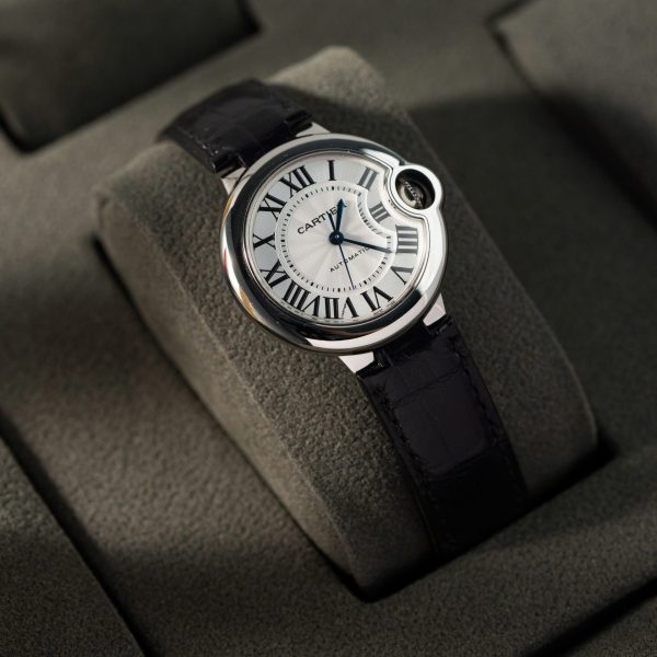 Cartier Ballon Bleu Replica 1:1 Watch White Dial Leather Strap 36mm - Image 2