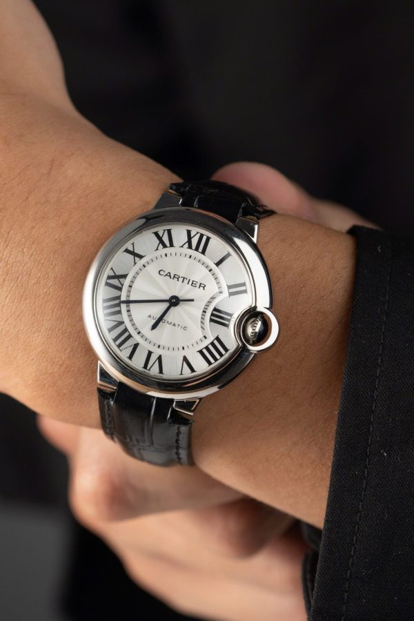 Cartier Ballon Bleu Replica 1:1 Watch White Dial Leather Strap 36mm - Image 6