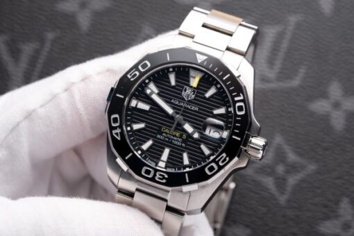 Tag Heuer Aquarace Replica Watch Black Dial Metal Strap 41mm - Image 4
