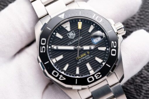Tag Heuer Aquarace Replica Watch Black Dial Metal Strap 41mm - Image 5