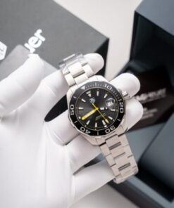 Alternative view of Tag Heuer Aquarace Replica Watch Black Dial Metal Strap 41mm