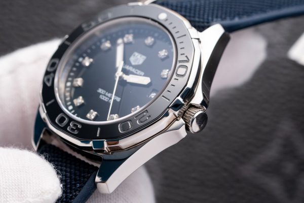 Tag Heuer Aquaracer Replica Watch Mother Of Pearl Dial Leather Strap 35mm - Image 3
