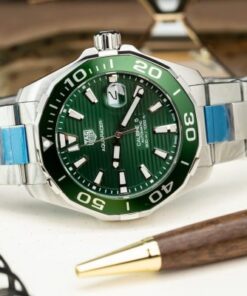 Alternative view of Tag Heuer Clone Watches Aquaracer Green Dial Metal Wire 43mm