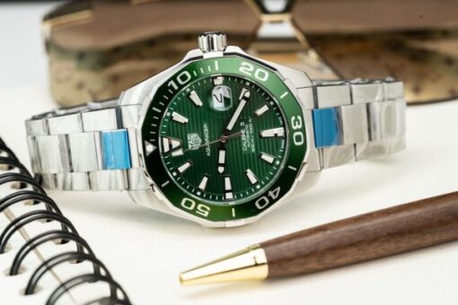 Tag Heuer Clone Watches Aquaracer Green Dial Metal Wire 43mm - Image 2