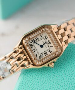 Alternative view of Cartier Panthere Replica Watch Rose Gold With Diamond Bezel 22mm