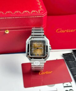 Alternative view of Cartier Santos WSSA0064 Replica Watch Brown Dial BV Factory 39.8mm
