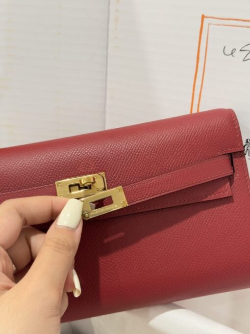 Hermes Kelly Epsom Like Auth Women’s Bag Red Gold Lock 20x10x5cm - Image 4