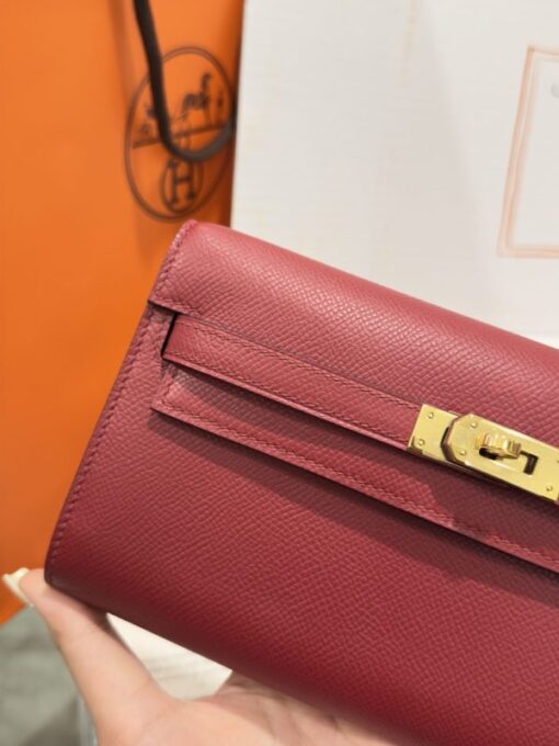 Hermes Kelly Epsom Like Auth Women’s Bag Red Gold Lock 20x10x5cm - Image 6