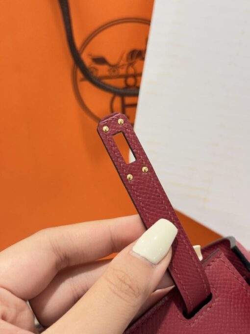 Hermes Kelly Epsom Like Auth Women’s Bag Red Gold Lock 20x10x5cm - Image 10