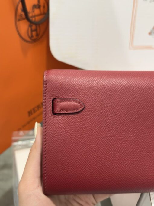 Hermes Kelly Epsom Like Auth Women’s Bag Red Gold Lock 20x10x5cm - Image 9