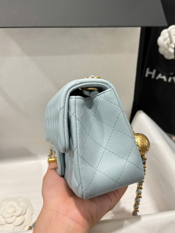 Chanel Classic Bell Like Auth Women’s Handbag Genuine Leather Mineral Gold 20cm - Image 6