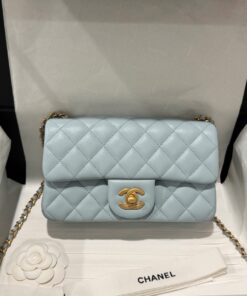 Chanel Classic Bell Like Auth Women’s Handbag Genuine Leather Mineral Gold 20cm