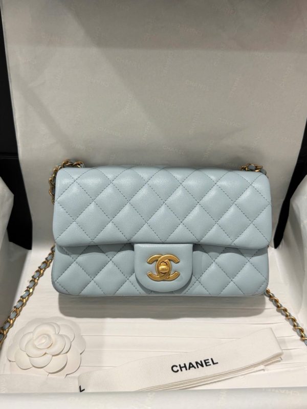 Chanel Classic Bell Like Auth Women’s Handbag Genuine Leather Mineral Gold 20cm - Image 2