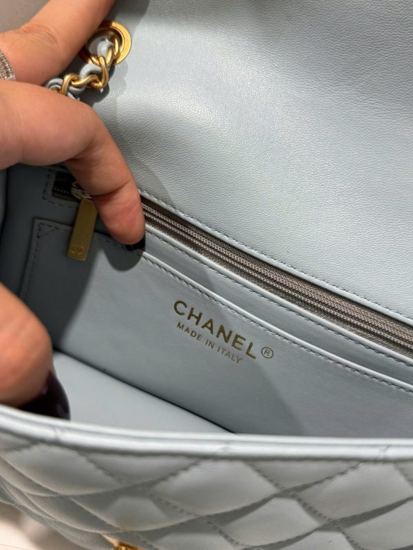 Chanel Classic Bell Like Auth Women’s Handbag Genuine Leather Mineral Gold 20cm - Image 9