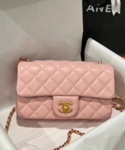 Chanel Classic Bell Replica Handbag 11 Pink Gold Lock 20cm