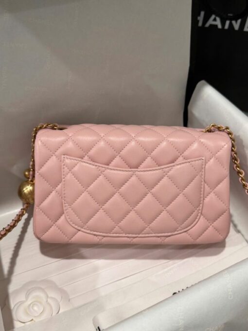 Chanel Classic Bell Replica Handbag 11 Pink Gold Lock 20cm - Image 5