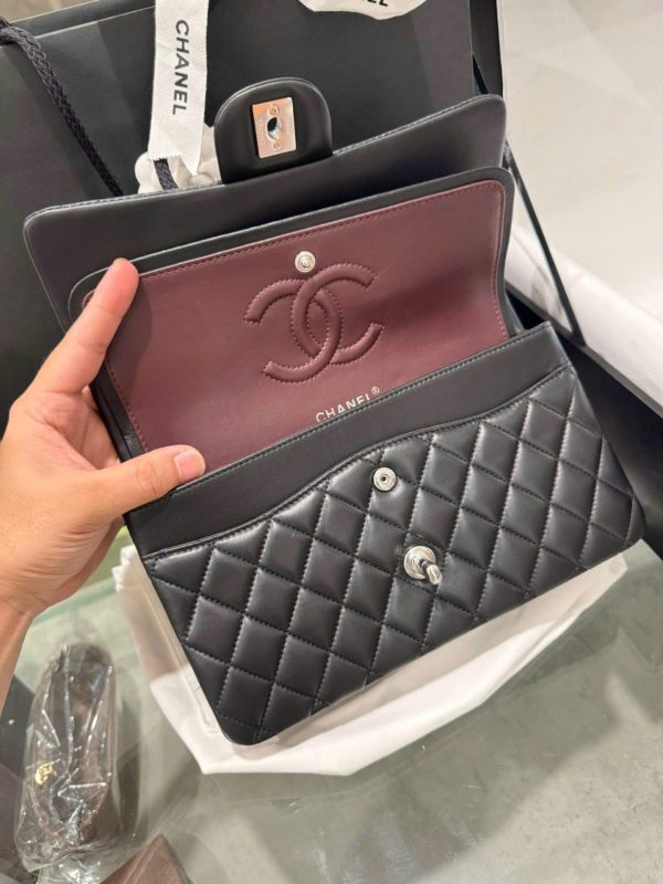 Chanel Classic Like Auth Black Sheepskin Handbag 25cm - Image 9