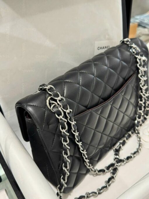 Chanel Classic Like Auth Black Sheepskin Handbag 25cm - Image 8