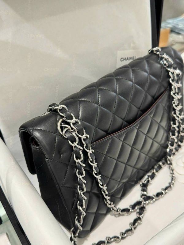 Chanel Classic Like Auth Black Sheepskin Handbag 25cm - Image 8