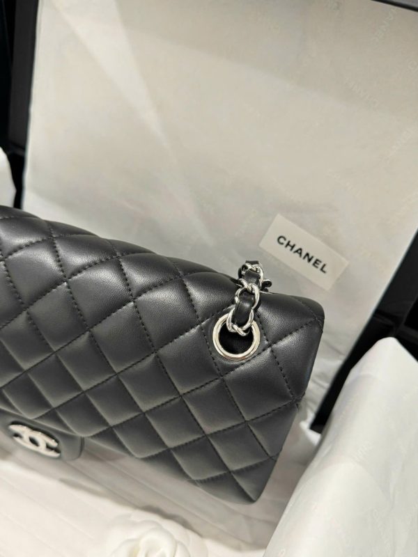 Chanel Classic Like Auth Black Sheepskin Handbag 25cm - Image 7