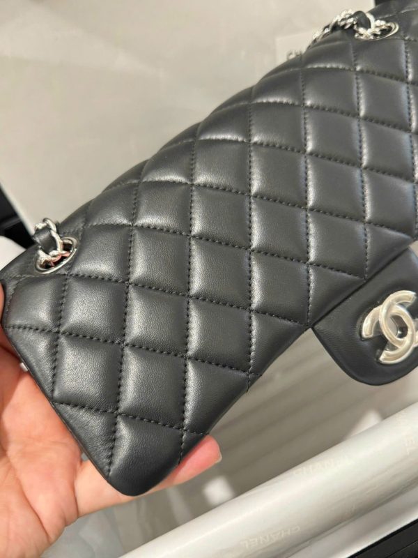 Chanel Classic Like Auth Black Sheepskin Handbag 25cm - Image 6