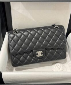 Alternative view of Chanel Classic Like Auth Black Sheepskin Handbag 25cm