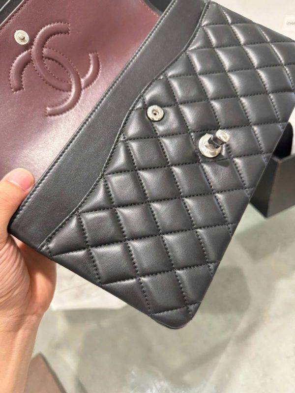 Chanel Classic Like Auth Black Sheepskin Handbag 25cm - Image 10