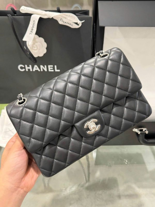 Chanel Classic Like Auth Black Sheepskin Handbag 25cm - Image 3