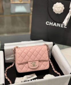Alternative view of Chanel Classic Mini Handbag Pink with Super Quality Rose Gold Lock 17cm
