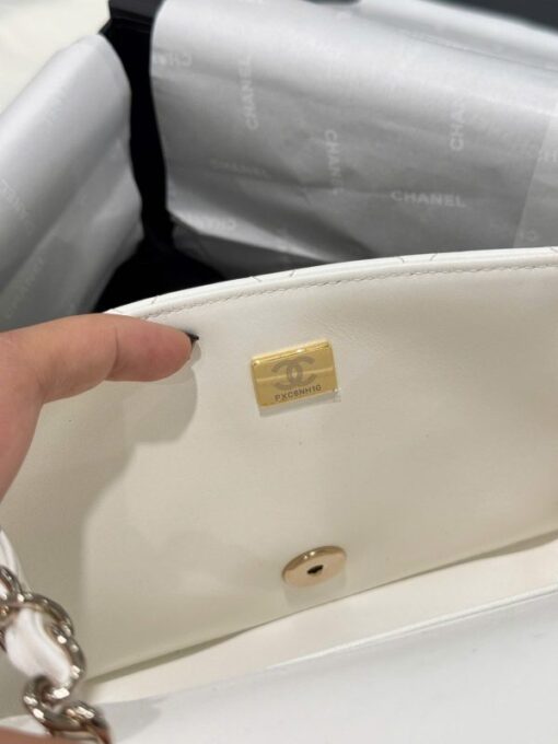 Chanel Classic Mini Super Quality Women’s Handbag White Gold Lock 17cm - Image 8