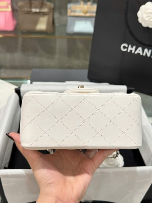 Chanel Classic Mini Super Quality Women’s Handbag White Gold Lock 17cm - Image 6