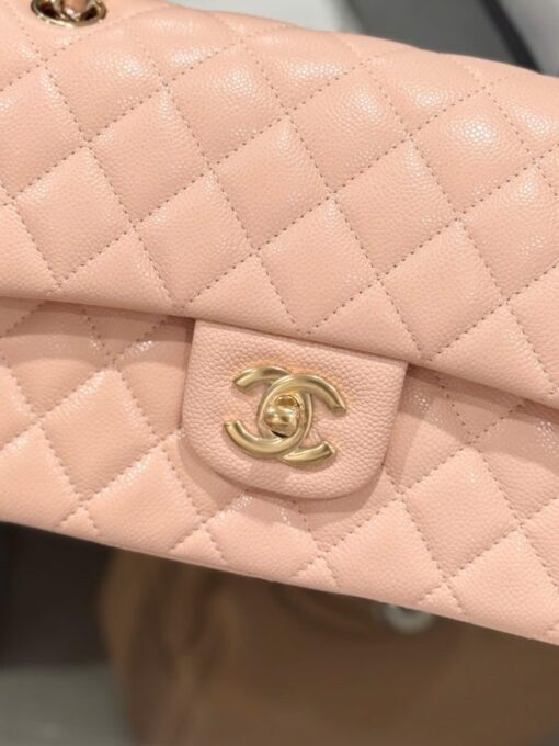 Chanel Classic Replica Handbag 1:1 Light Pink Rose Gold Lock 23cm - Image 5