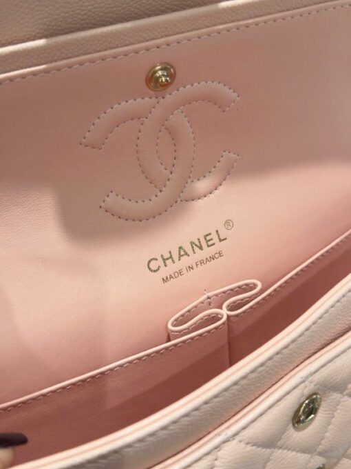 Chanel Classic Replica Handbag 1:1 Light Pink Rose Gold Lock 23cm - Image 12