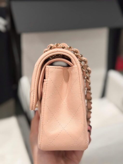 Chanel Classic Replica Handbag 1:1 Light Pink Rose Gold Lock 23cm - Image 9