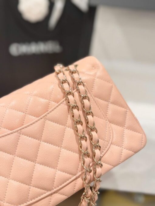 Chanel Classic Replica Handbag 1:1 Light Pink Rose Gold Lock 23cm - Image 10