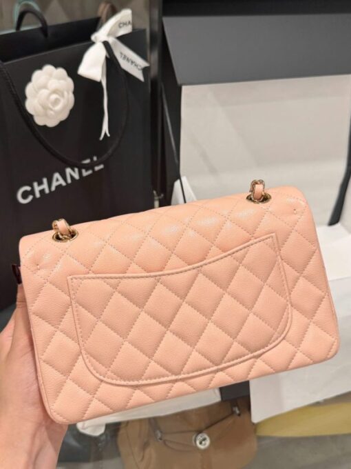 Chanel Classic Replica Handbag 1:1 Light Pink Rose Gold Lock 23cm - Image 8
