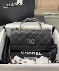 Chanel Kelly 23P Super High Quality Women’s Handbag Black Grained Leather 19x10x4.5cm